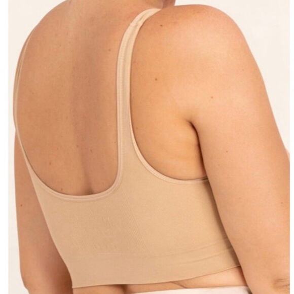 TRUEKIND Wireless Hookless Pullover Wide Strap Bralette - Size 2XL NUDE - Picture 3 of 5